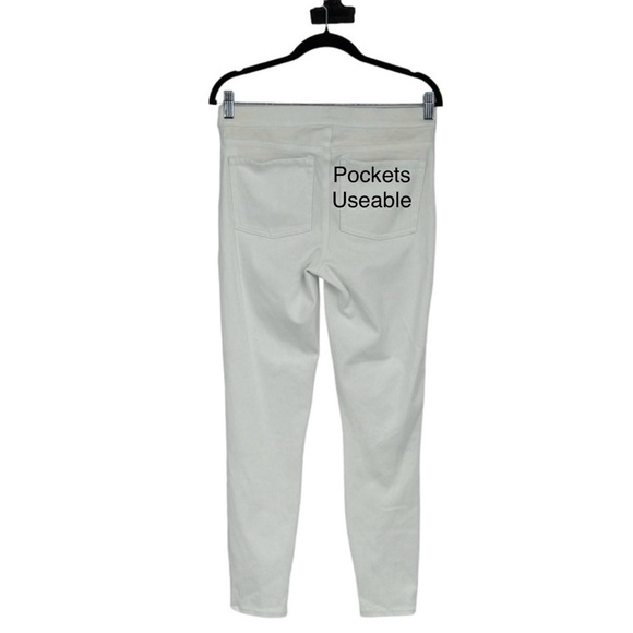 Spanx Large White Pull On Cotton/Polyester/Elastane Jeans w Faux Front Pockets - Picture 3 of 8